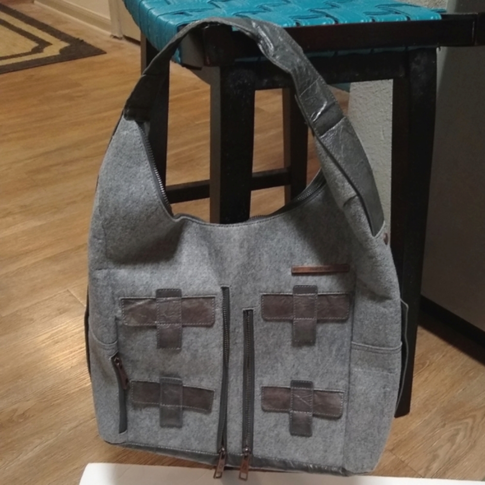 MATT & NAT grey large shoulder bag